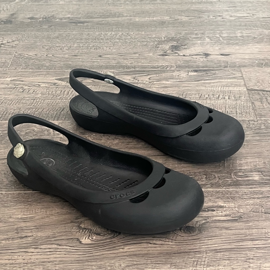Crocs Kadee Sling Back Slip On Ballet Flat Size Womens 8 Flower Accent